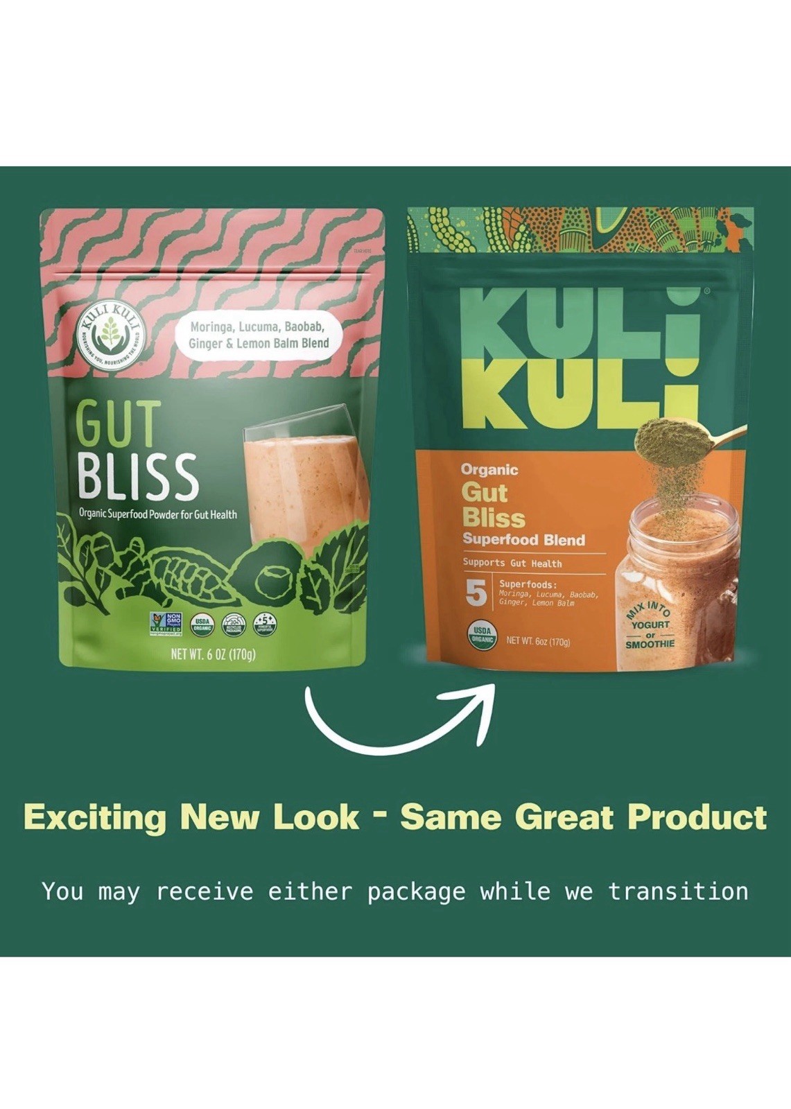 2x Kuli Kuli Mo Superfood Organic Gut Bliss 6 Oz 11/2026 FreeShip