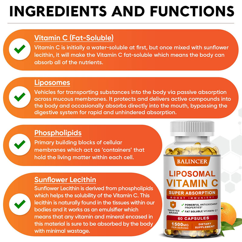 Antioxidant Vitamin C 1500 Mg Immune System Supplement