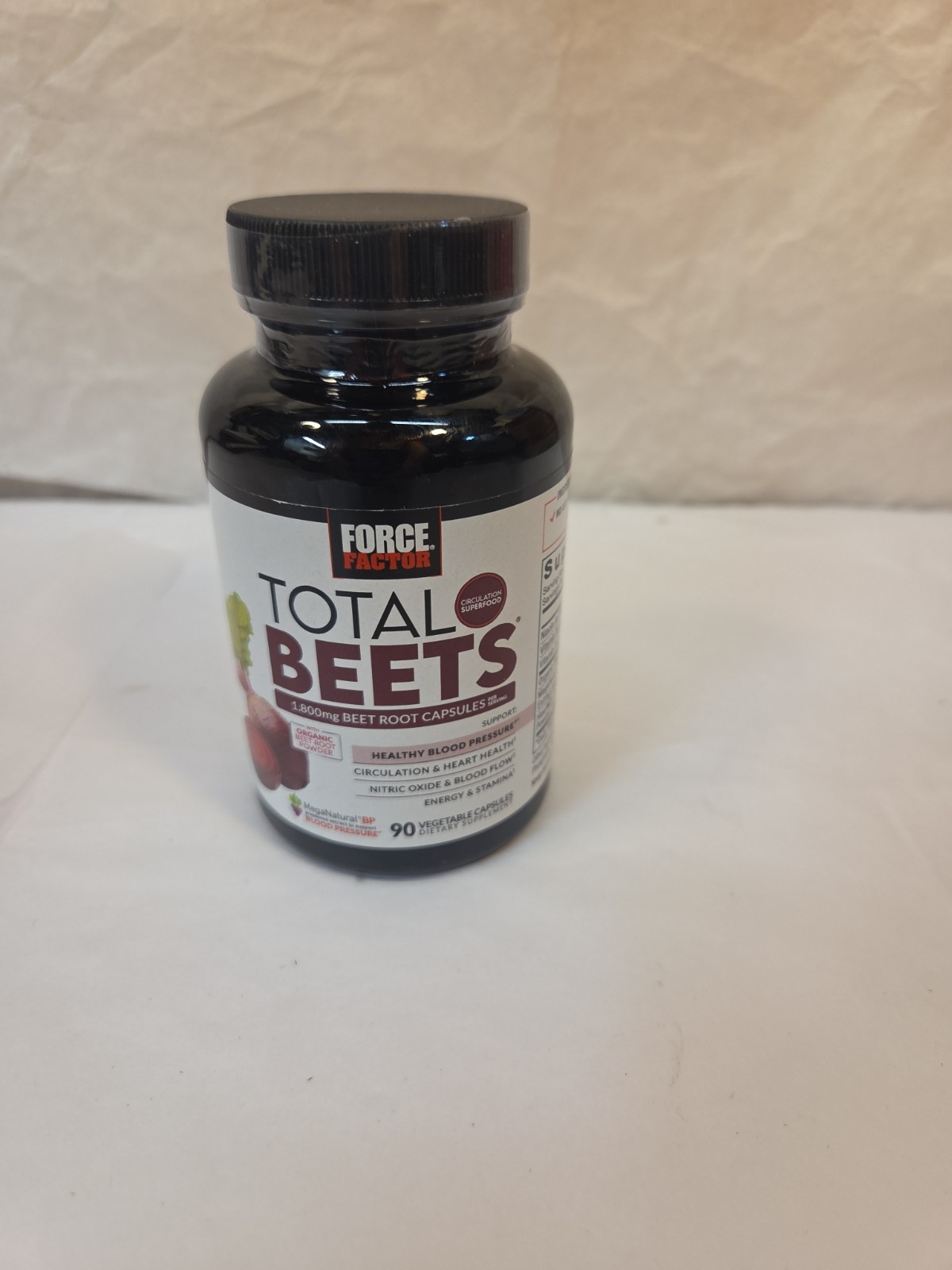 Force Factor Total Beets Blood Pressure Support 90 Count (Pack of 1),