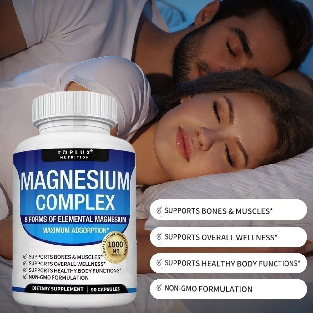 3Pack Toplux Nutrition Magnesium Complex 1000mg Supports 8 Elemental Magnesium++