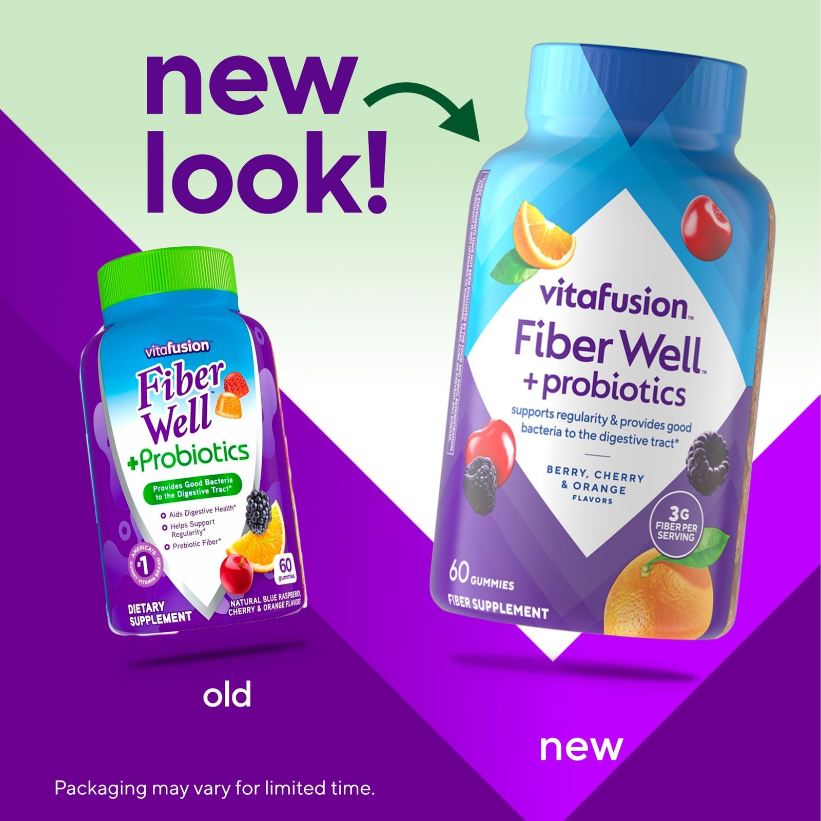 Vitafusion Fiber Well Probiotics Gummies For Adults 3G Fiber Per Serving For