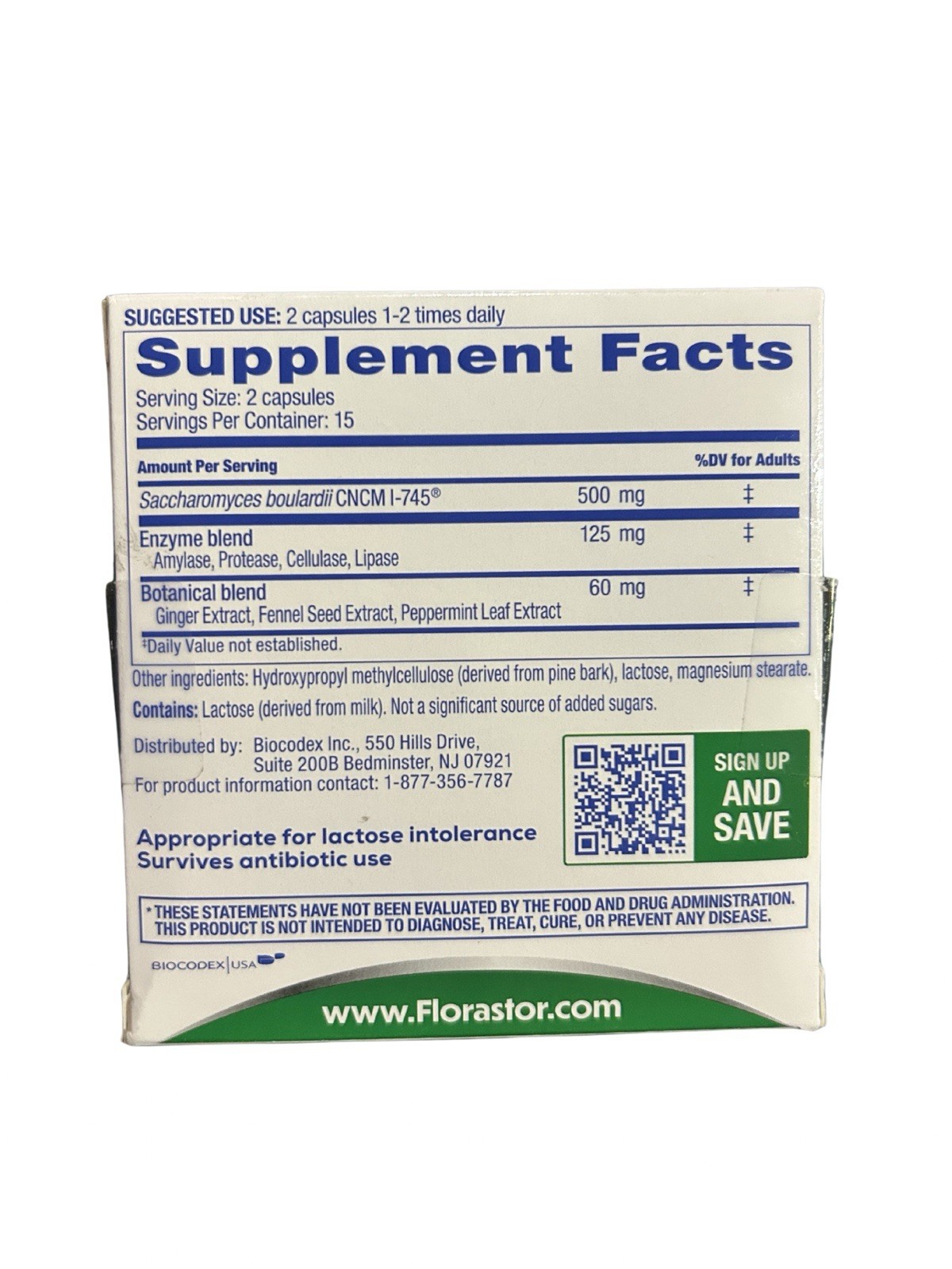 Florastor Advanced Relieves Gas & Bloat Supplement 30 CT Exp 7/2026