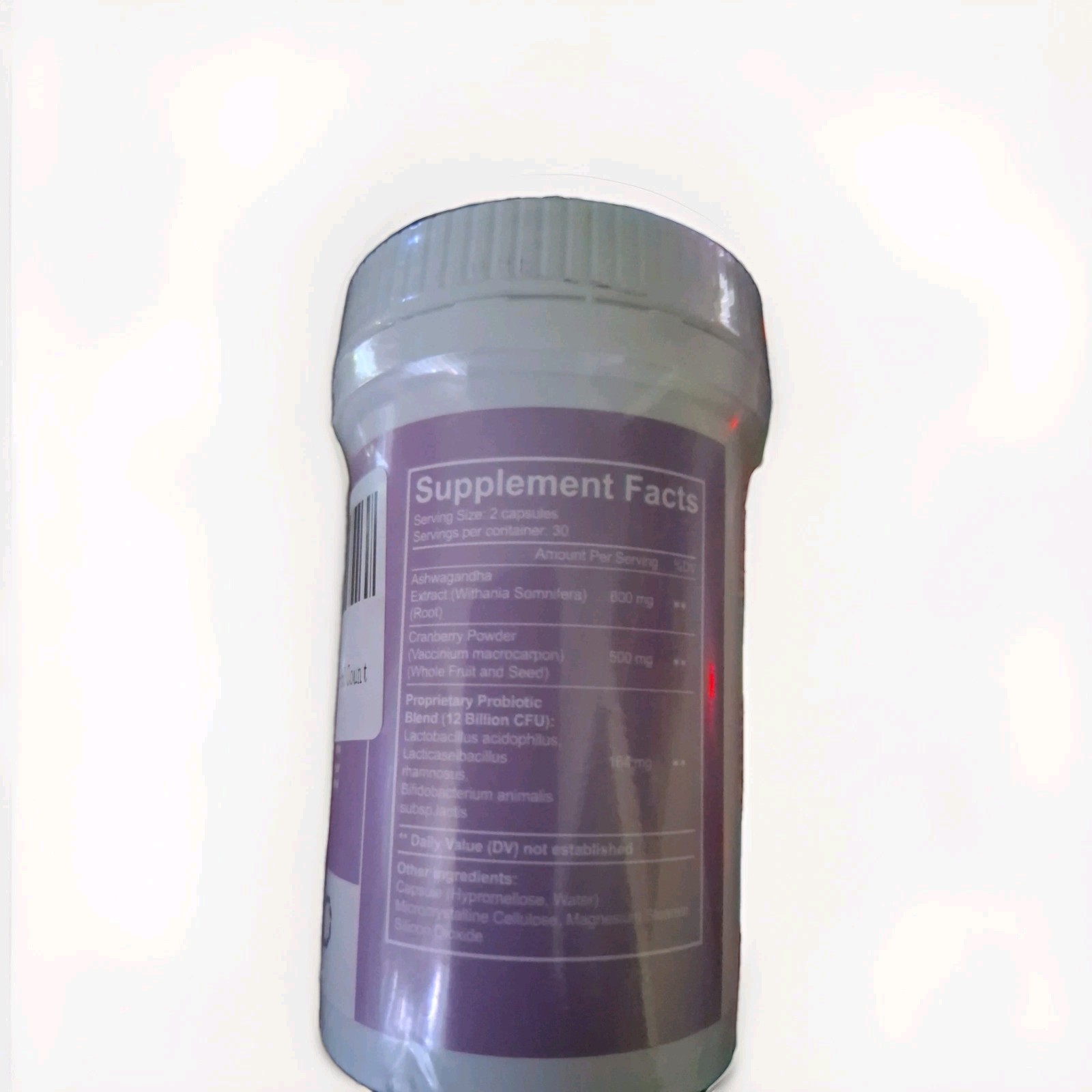 LEKAIU Probiotics Ashwagandha Cranberry 60 Capsules Women Exp 10/29/2027