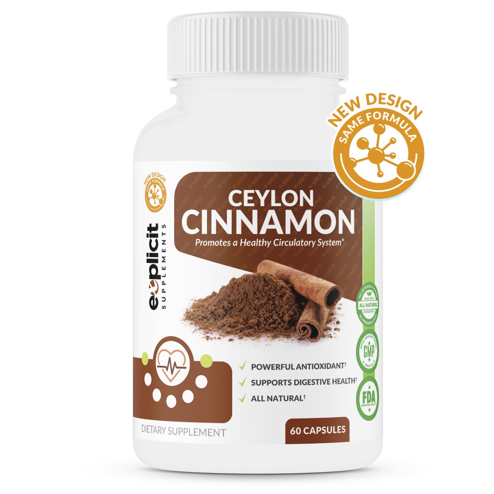 Ceylon Cinnamon 1200mg – 60 Capsules – 30 Servings