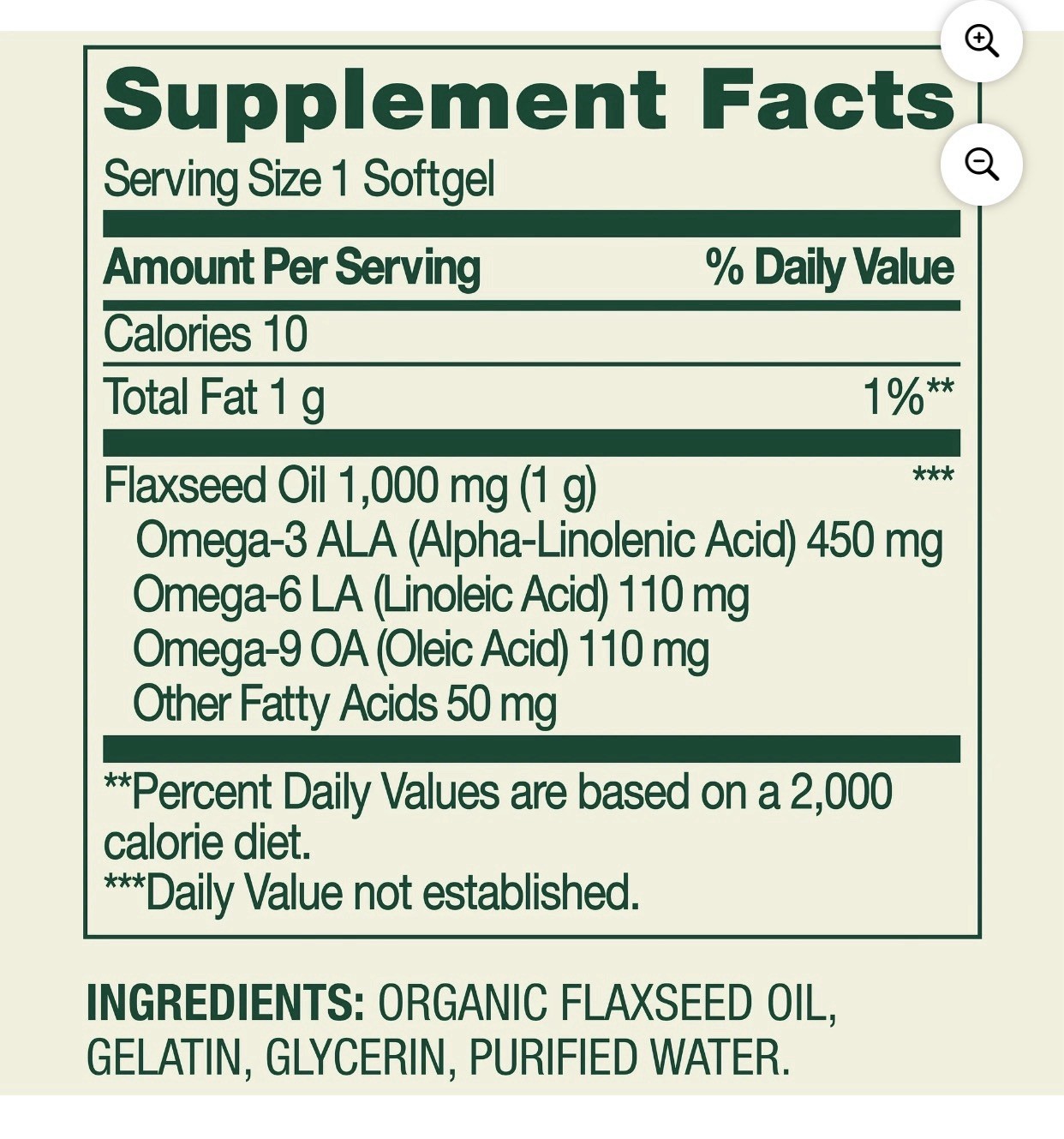 SPRING VALLEY FLAXSEED OIL VEG SOFTGELS, 1000 MG, 100 ct. ~ Expires 12/2025.