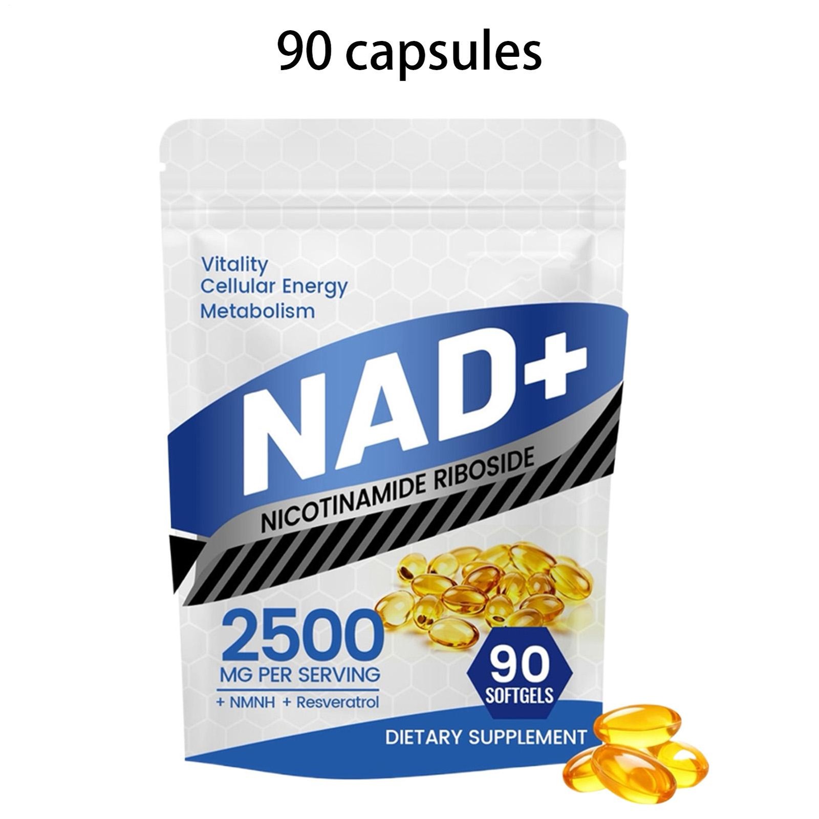 Googeer NAD+ Supplement 2500mg Softgels with Resveratrol – 90 Ct