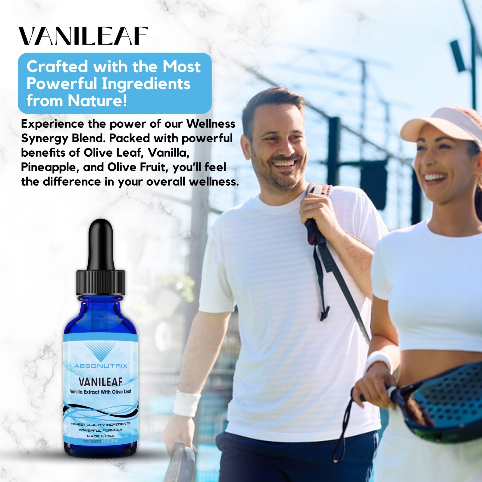 Absonutrix VaniLeaf, 390 mg, 4 FL OZ Liquid, 302 Servings, Made in USA