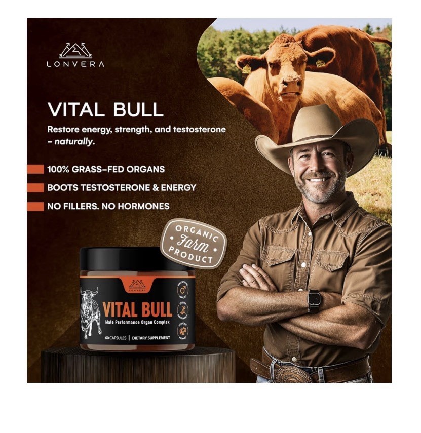 3 Pack Lonvera Vital Bull Male Performance Beef Organ Grass Fed For Men