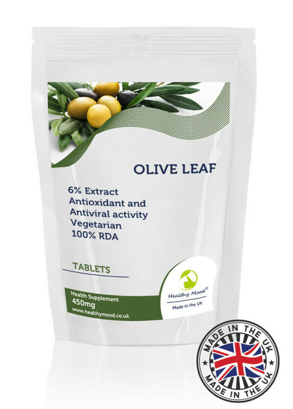 Olive Leaf 450mg Tablets Antioxid Antntiviral Pack of 90