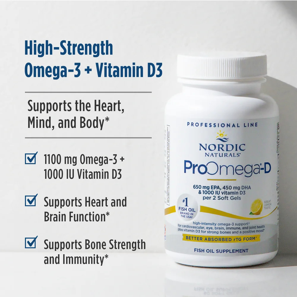 Nordic Naturals ProOmega D – Heart, Brain, Bone & Immune Health, Lemon