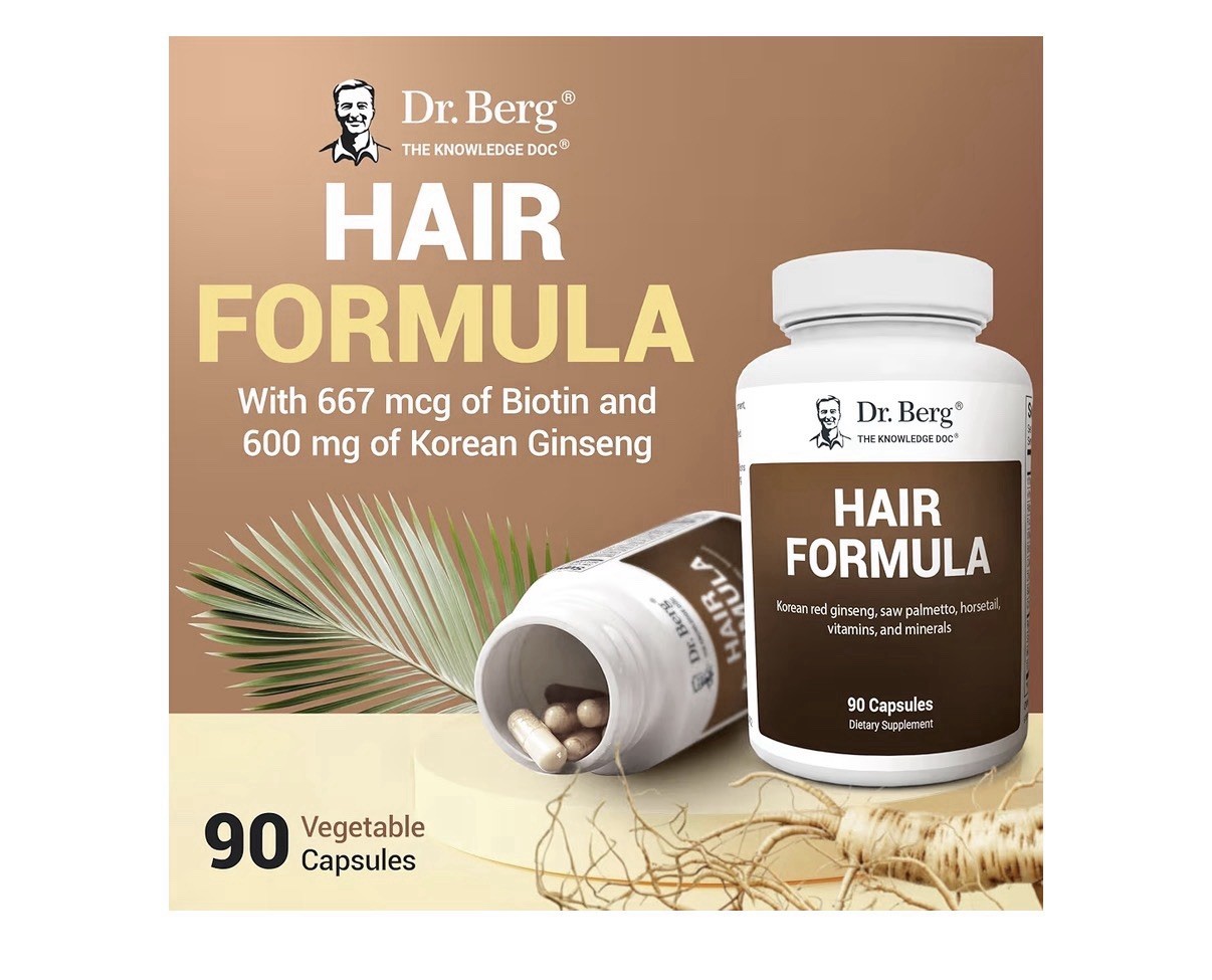 Dr. Berg Hair Formula All-in-One Vitamins for Hair Skin Nails 90 Capsules