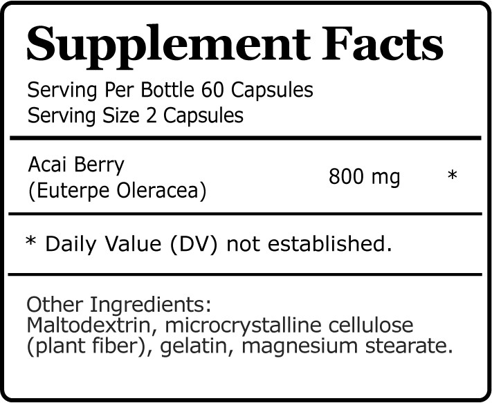 Acai Berry | Antioxidant Superfood & Weight Loss Cleanse Dietary Supplement