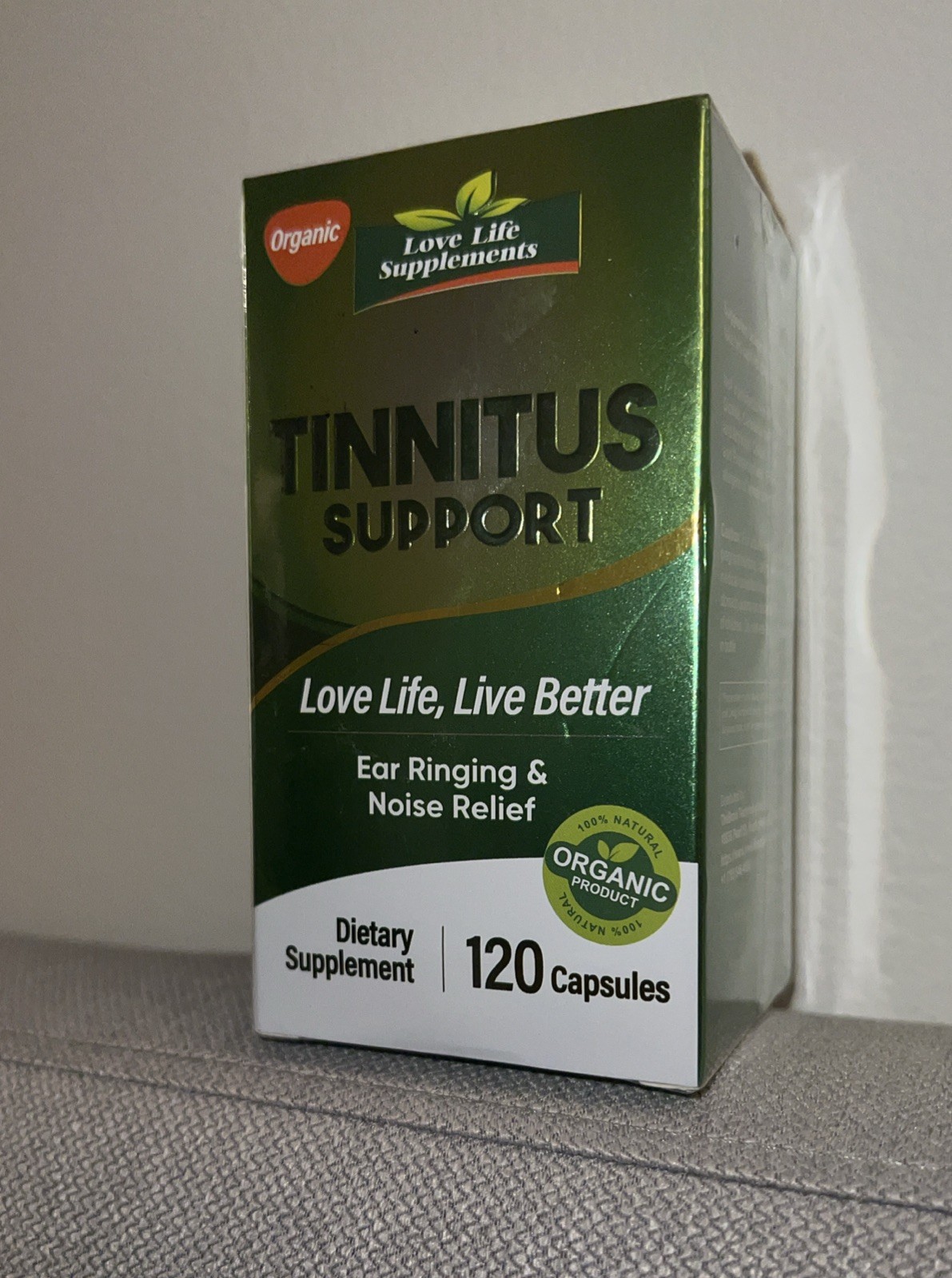 Love Life Supplements Tinnitus Support for Ringing Ears 120 Capsules Exp 03/2028