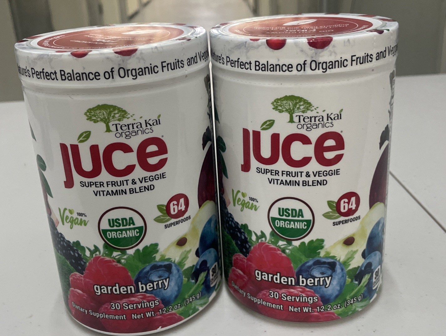 2 Packs Terra Kai Organics JUCE Super Fruit Veggie Vitamin Blend, 12.2 Oz