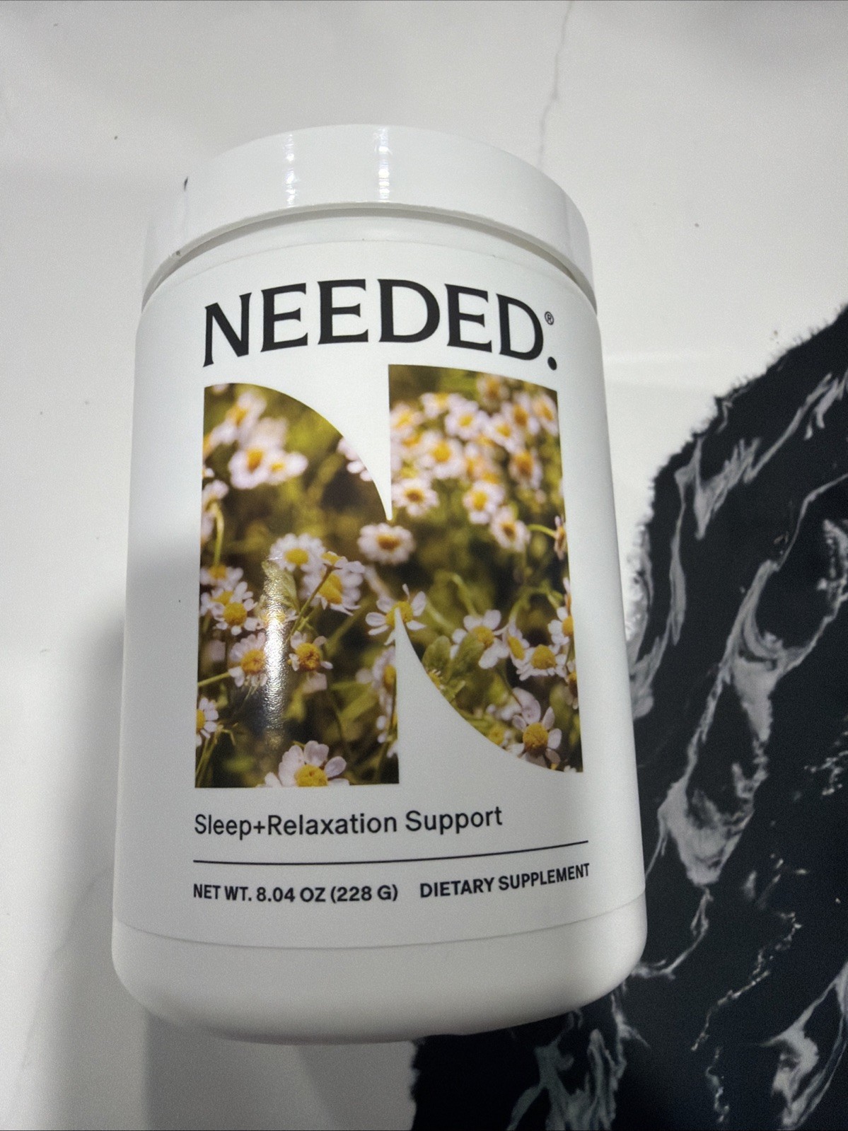 Needed Sleep + Relaxation Support Powder Chamomile Magnesium L-Theanine 8.04