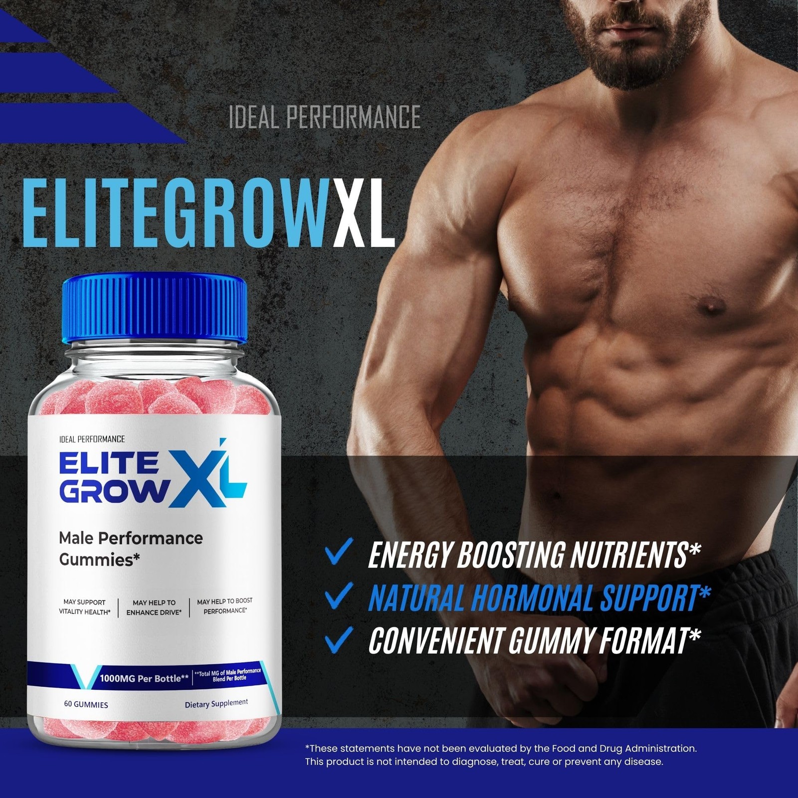 EliteGrowXL Elite Grow XL Gummies Male Supplement – 300 Gummies (5 Pack)