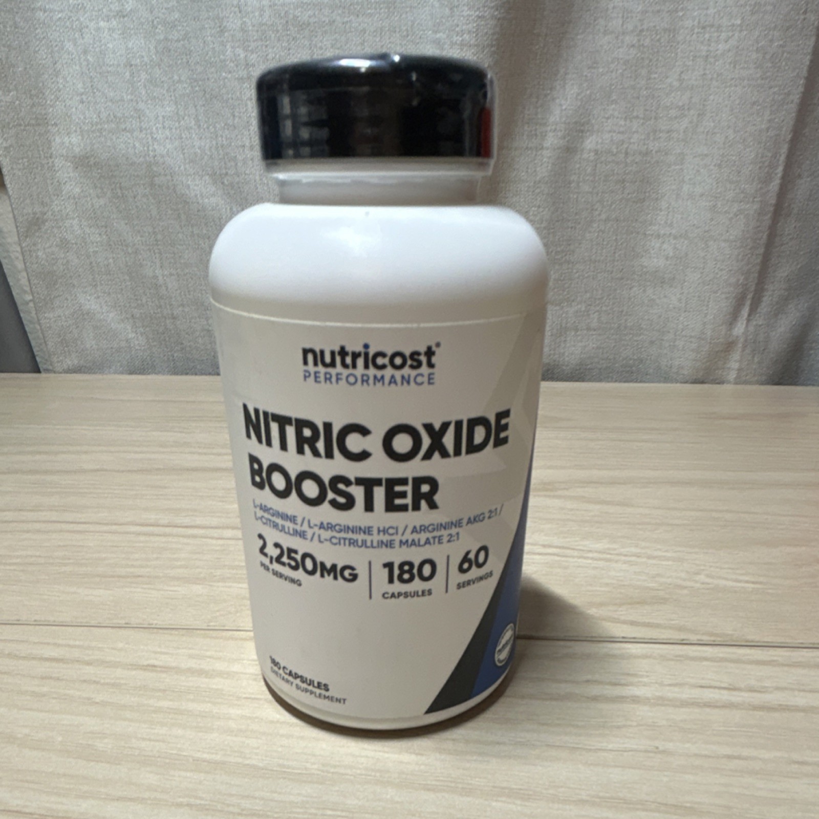 Nutricost Nitric Oxide Booster 2,250mg L-Arginine L-Citrulline 180 Capsules