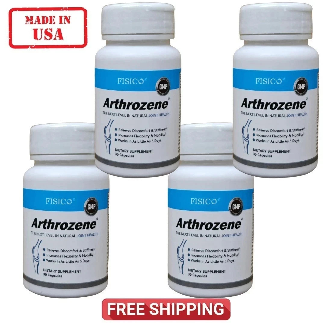 4 Pack FISICO Arthrozene Natural Joint Health Supplement