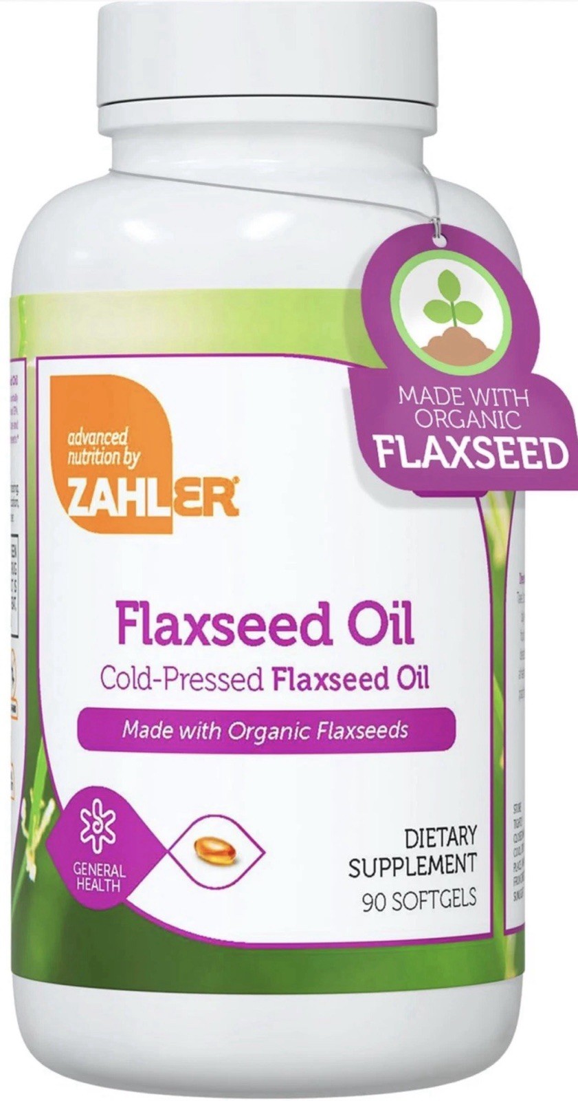 Zahler Organic Flaxseed Oil – 1000mg Softgels – 90 Count (Pack of 1), Zh245
