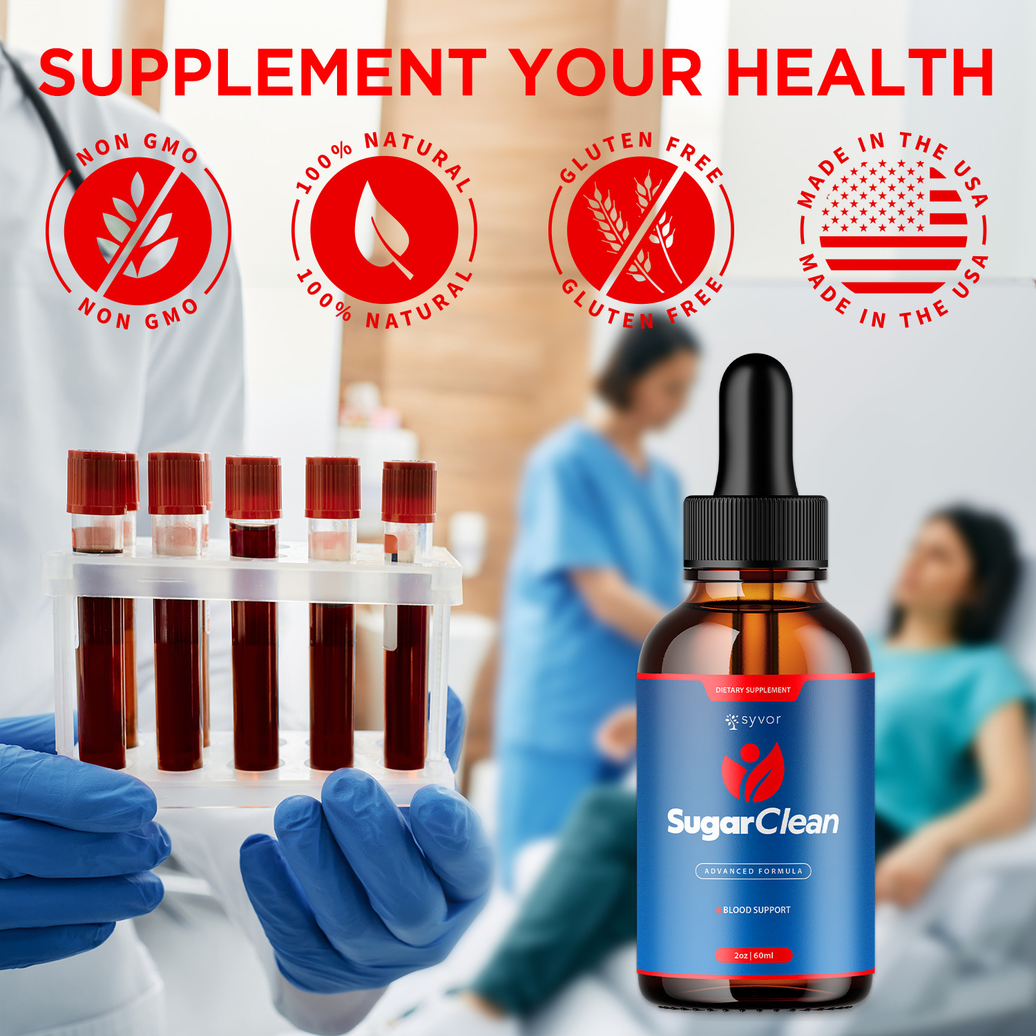 (5 Pack) Sugar Clean Blood Support Drops SugarClean Vitamin Supplement 150 Servs