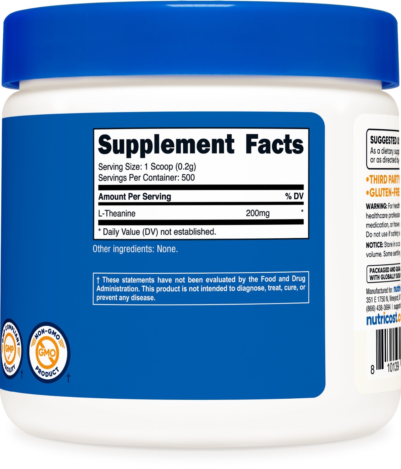 Nutricost Pure L-Theanine Powder 100 Grams