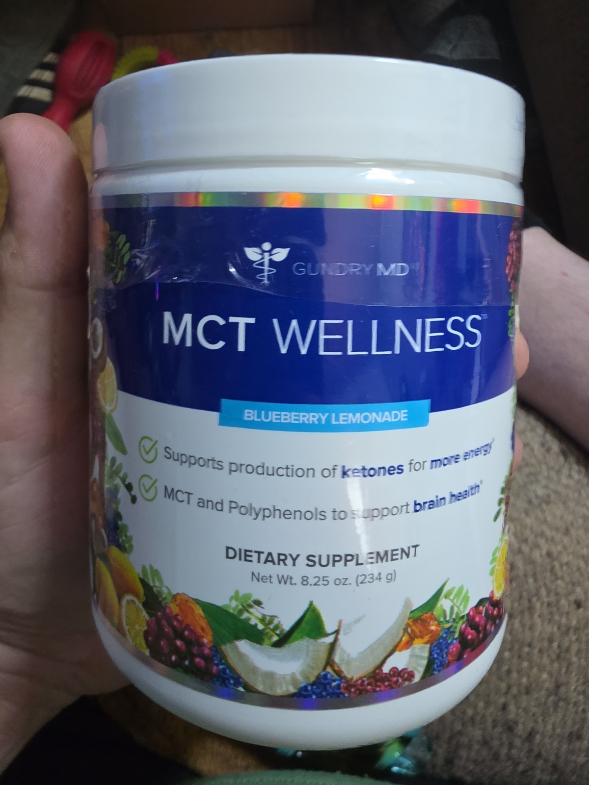 Gundry MD MCT Wellness Blueberry Lemonade Powder 8.25 oz Energy Brain Support