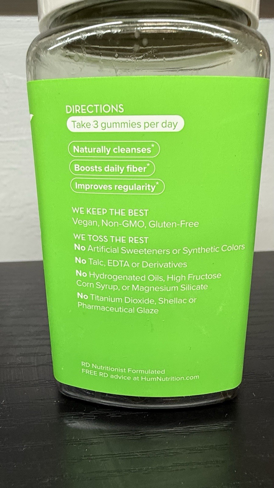 HUM Celery Juice Chlorophyll Fiber Vegan Green Apple Supplement 60 Gummies