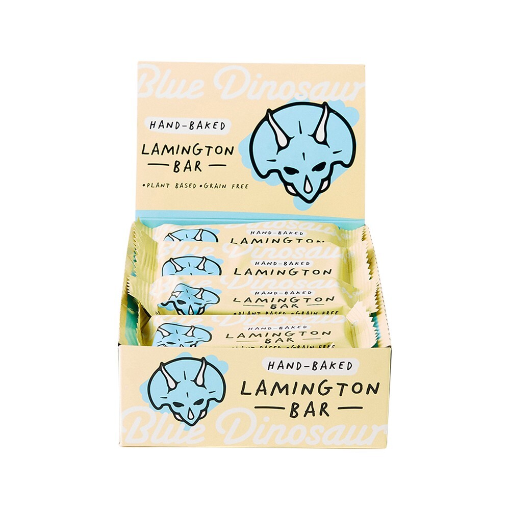 New Blue Dinosaur Snack Bar Lamington 45g x 12 Bars Hand Baked