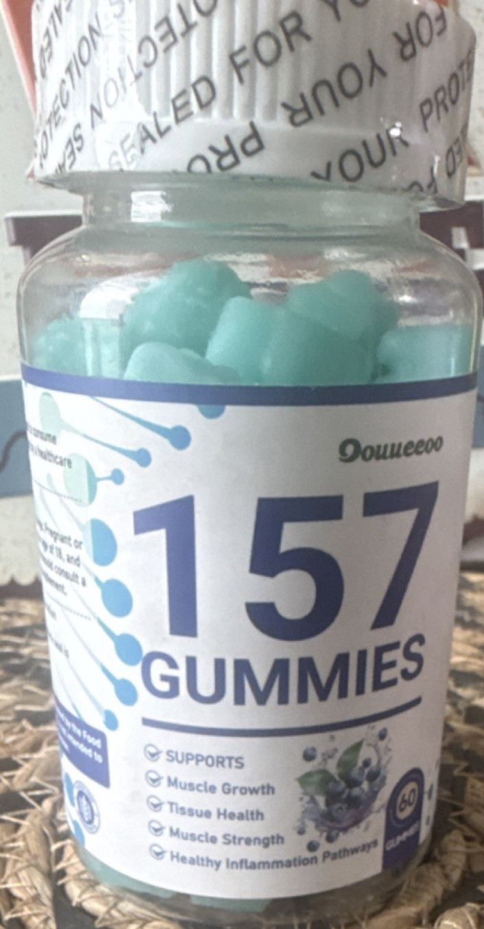 Ouweeoo 157 Gummies Muscle Growth Supplement L-Valine Glutamine 60 Gluten-Free
