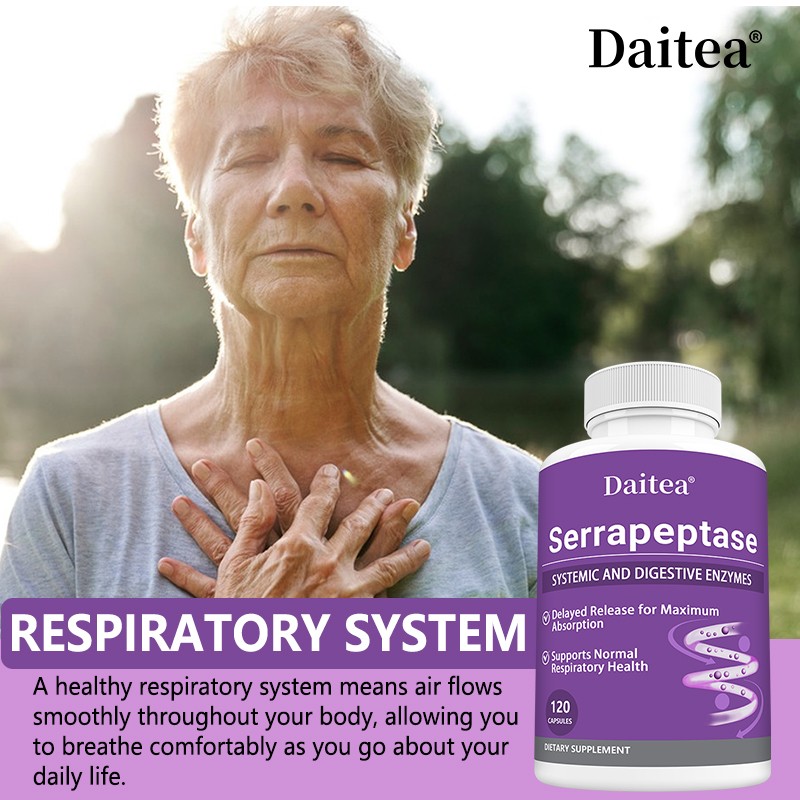 Serrapeptase Nattokinase Biofilm Defense Proteolytic Digestive Enzymes 120Caps
