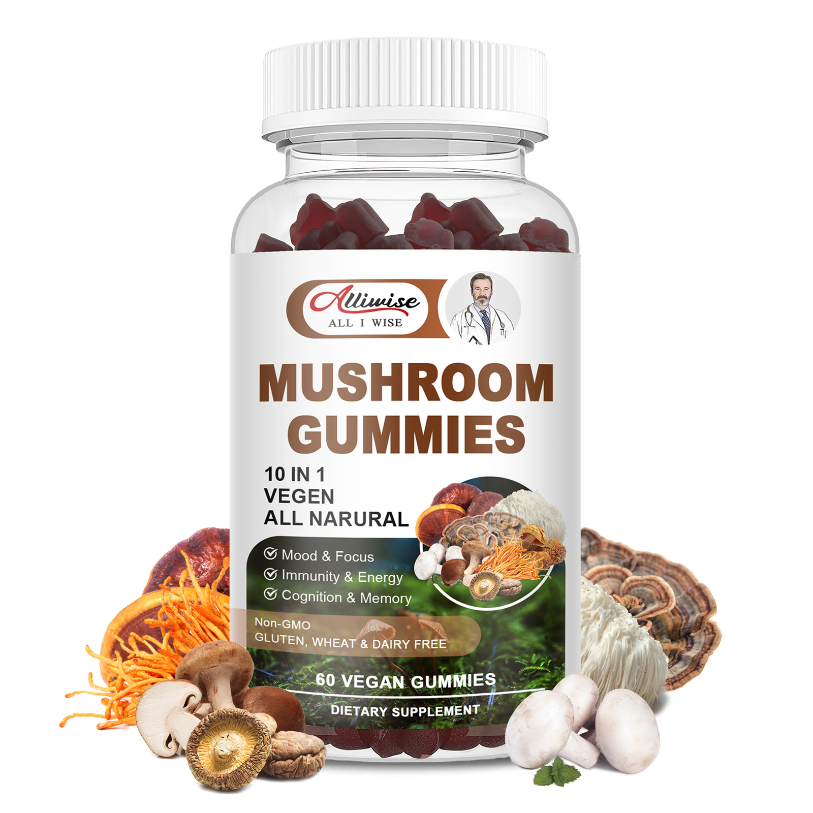 MUSHROOM STRONGEST ORGANIC CAPSULES LINGZHI LUCIDUM EXTRACT PILLS SPORES