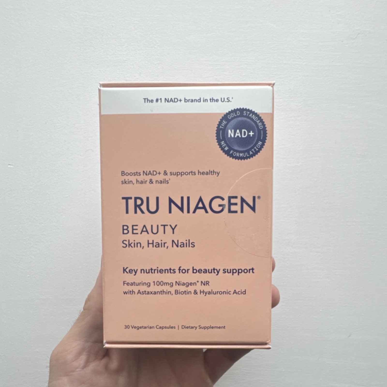Tru Niagen Beauty Hair Skin Nails 100mg Vegetarian Gluten-Free 30 Capsules