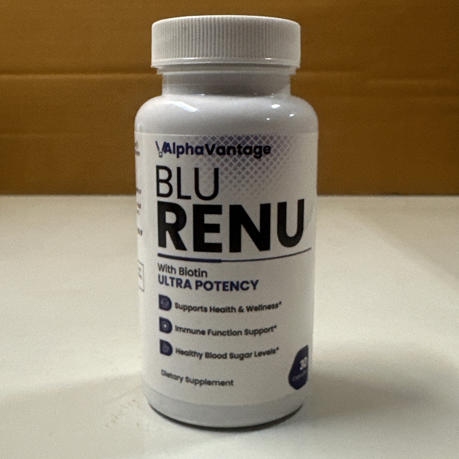 Alpha Vantage Blu Renu with Biotin Ultra Potency 30 Capsules Exp 8/27 Sealed