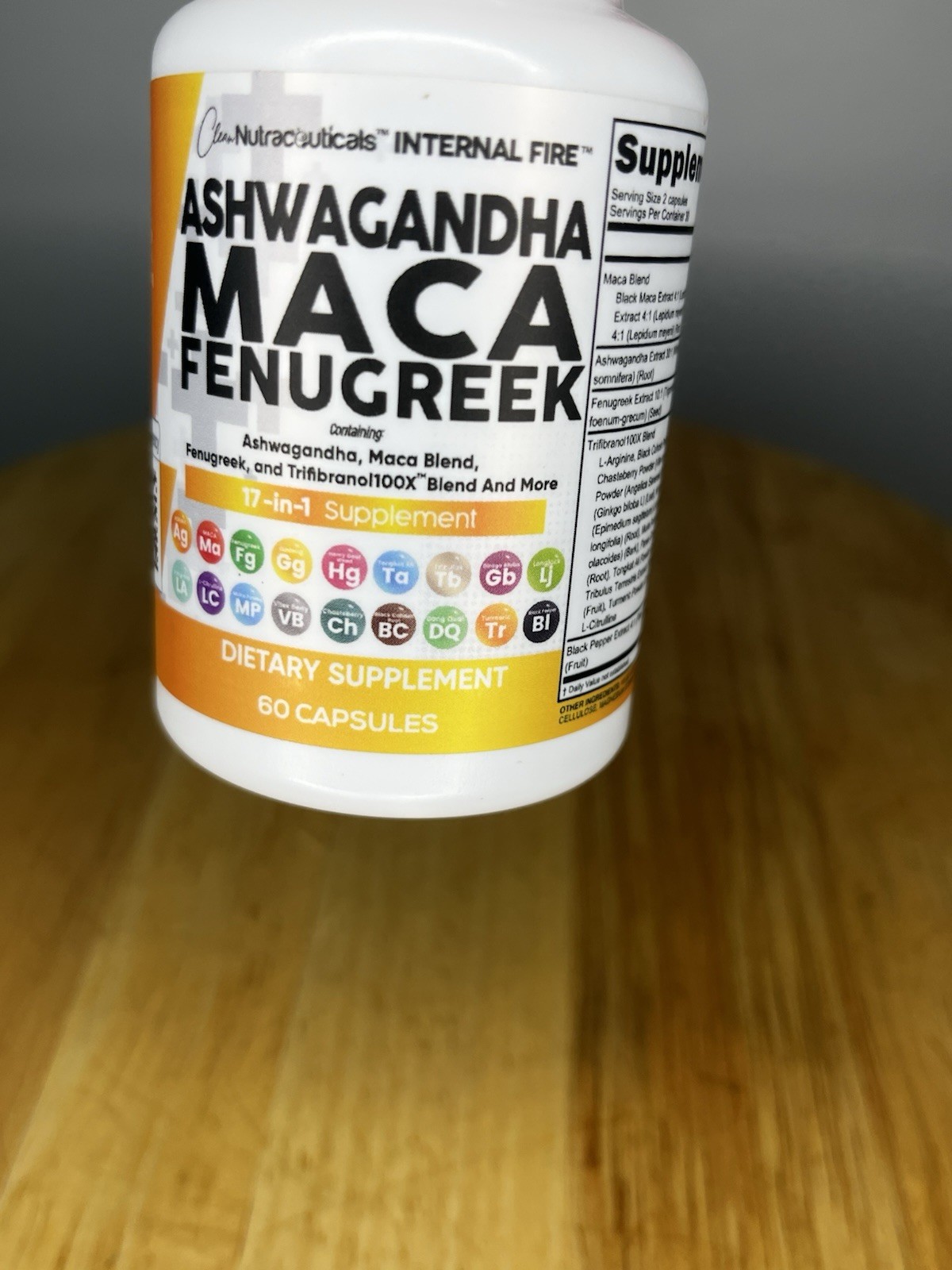 Clean Nutraceuticals Ashwagandha Maca Fenugreek Blend 60 Capsules