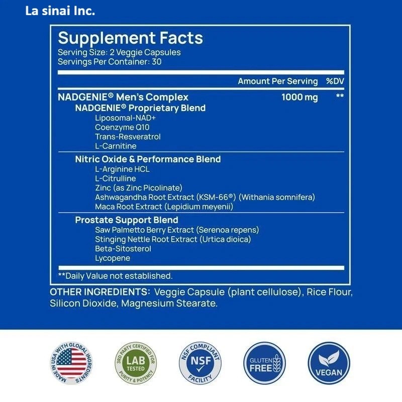 Selerb NAD+Supplement for Men-With Liposomal-NAD+,CoQ10,L-Carnitine,L-Arginin-us