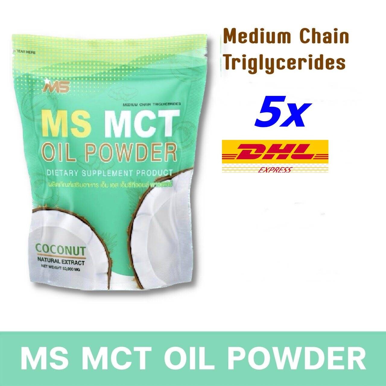 5x MS MCT OIL POWDER cold-pressed coconut oil accelerates metabolism reduces fat