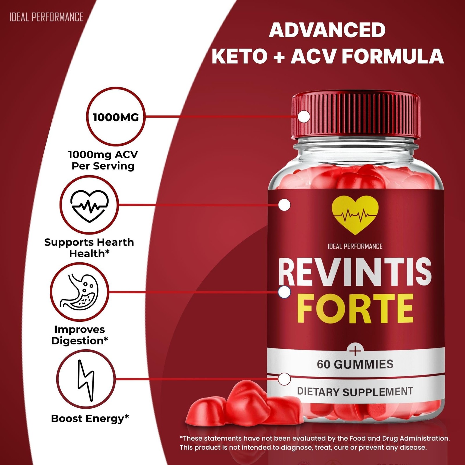 Revintis Forte Cardiovascular Health Blood Supplement – 120 Gummies (2 Pack)