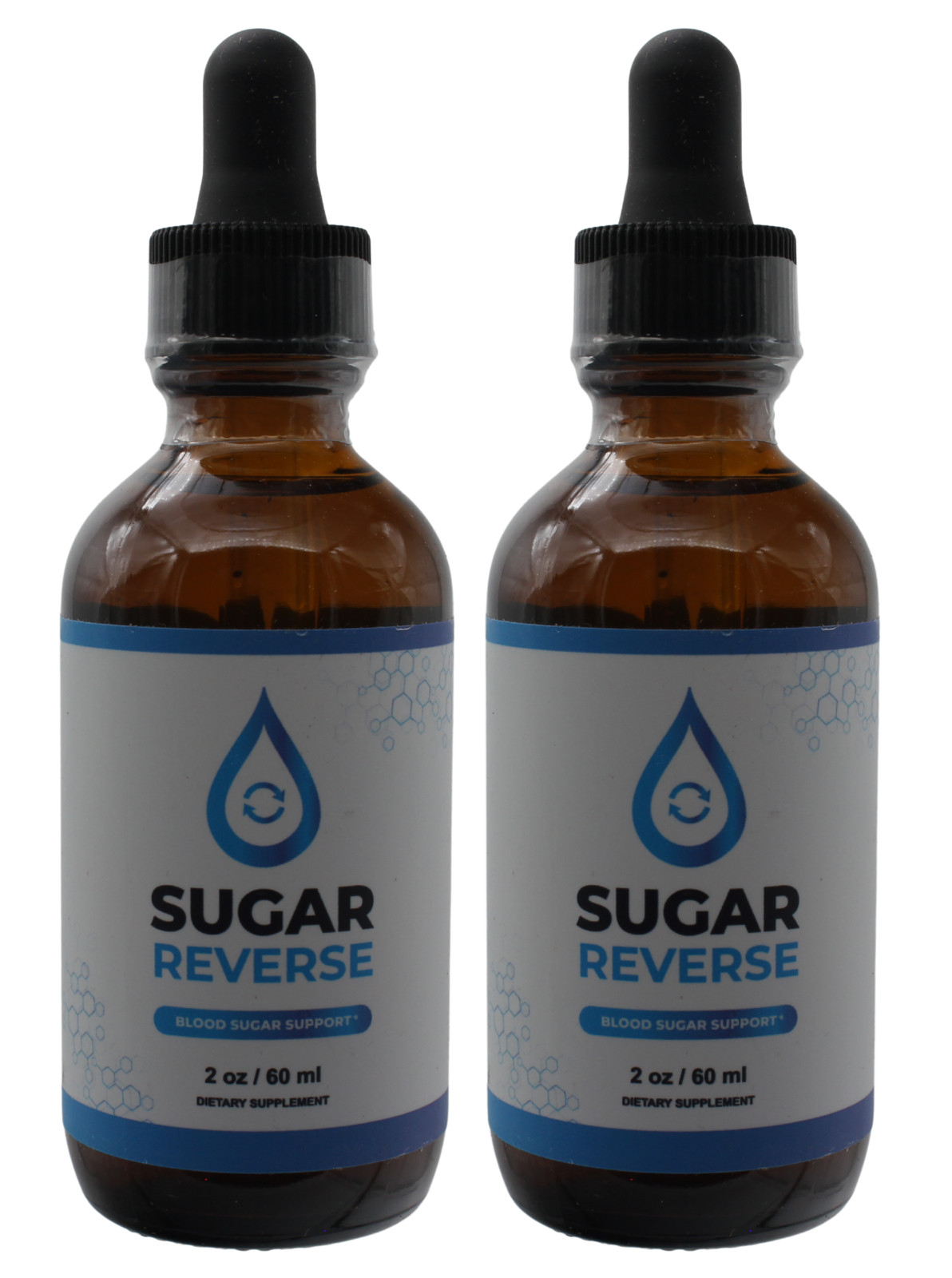 2 Pcs Sugar Reverse Natural Blood Sugar Support Supplement Drops, 2oz / 60ml