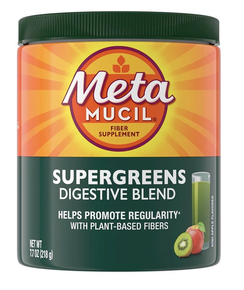 Metamucil Super Greens Digestive Blend Powder Fiber Kiwi Apple 5.5 Oz NEW 3 Pack