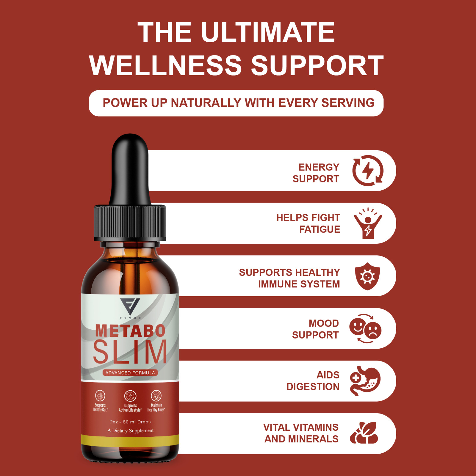 (5 Pack) Metabo Slim Weight Management, MetaboSlim Liquid Drops (10oz)