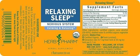 Herb Pharm: 2 Btls Relaxing Sleep Herbal Formula w/Valerian Ext+ GIFT-Homeopatic