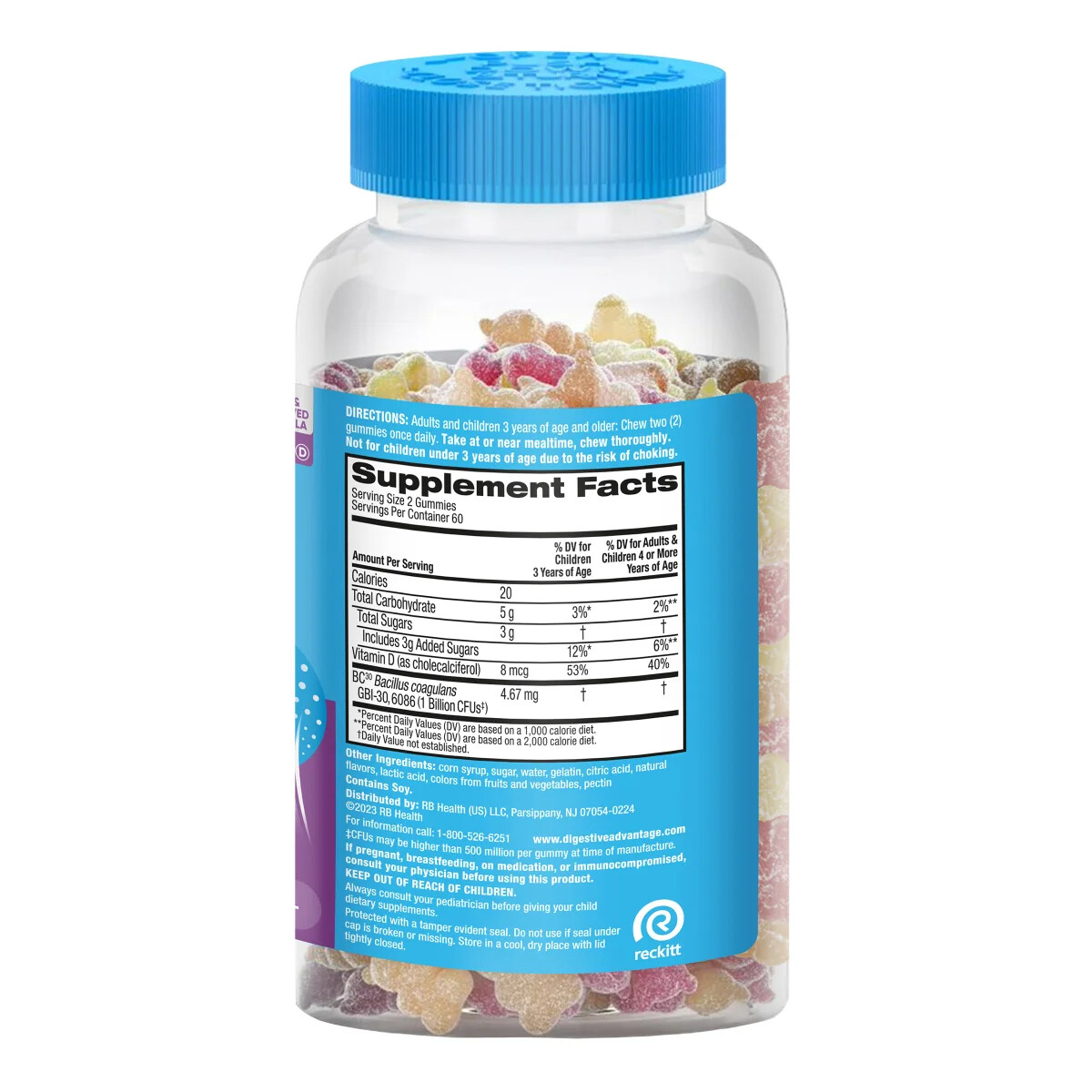 Schiff Digestive Advantage Probiotic Gummies 120 Count 1 Billion CFU Vitamin D