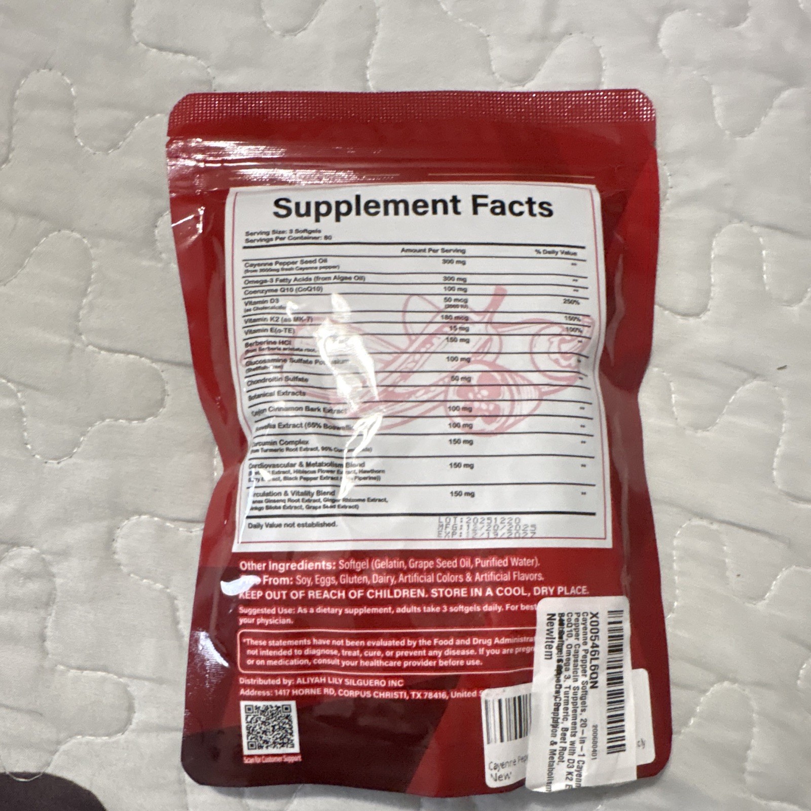 Mulixor Cayenne Pepper 3000mg Gluten Free 240 Softgels