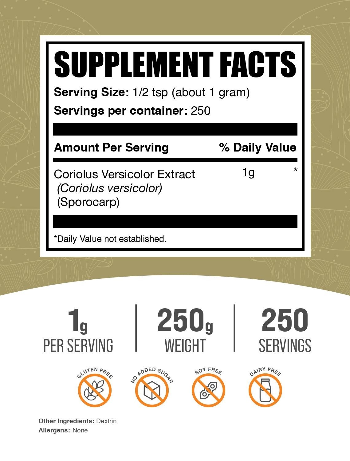 BulkSupplements Turkey Tail Mushroom Extract Powder – Boosts Gut Health