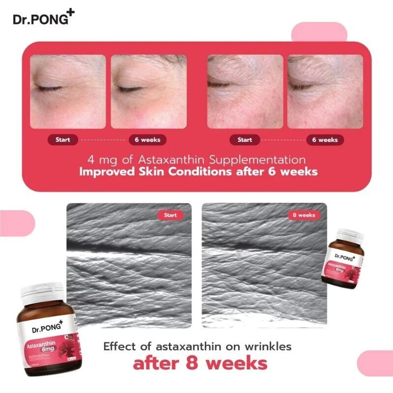 Dr.Pong Natural Astaxanthin 6mg AstaREAL Japan Anti-Aging Supplement Skin Health