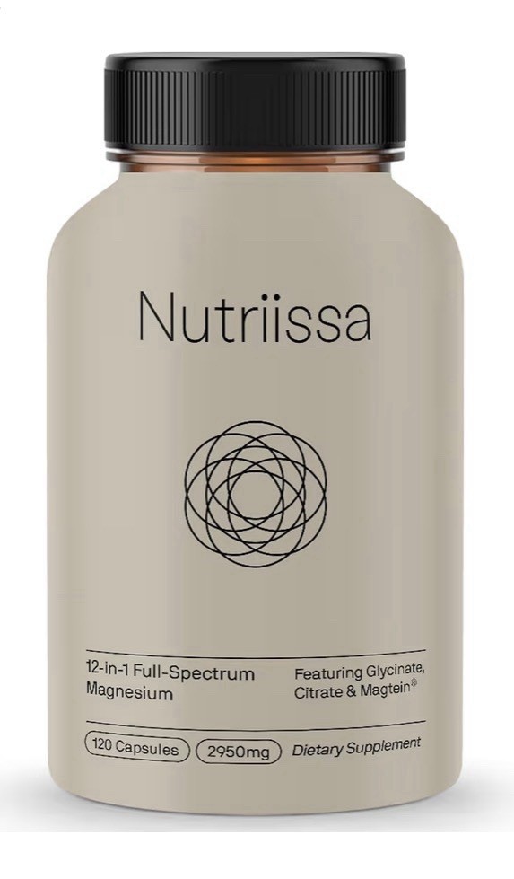Nutriissa 12-in-1 Full-Spectrum Magnesium Featuring Glycinate Citrate & Magtein