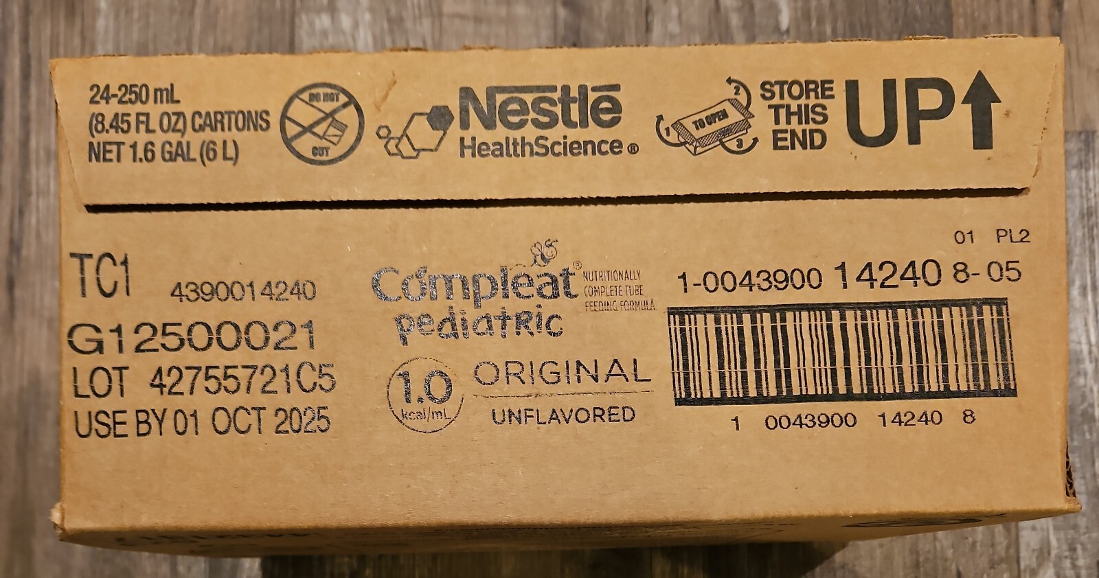 Nestle Compleat Pediatric Original 1.0 Unflavored 8.45 oz. Exp. October. 1, 2025