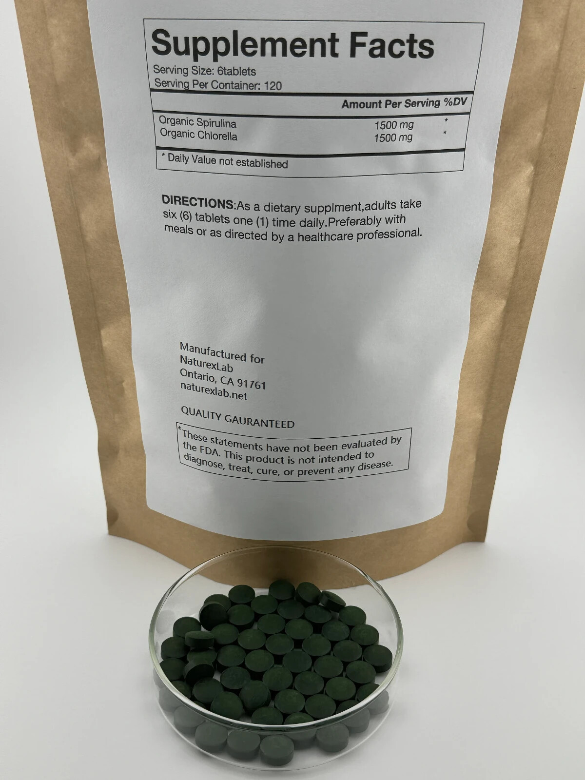 NatureLab Organic Spirulina Chlorella 720 Tablets