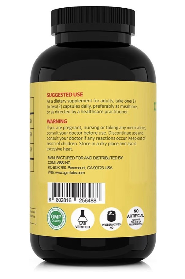 CGMLABS Non Acidic Vitamin C 1500mgDietary Supplement with Calcium 500 Capsules