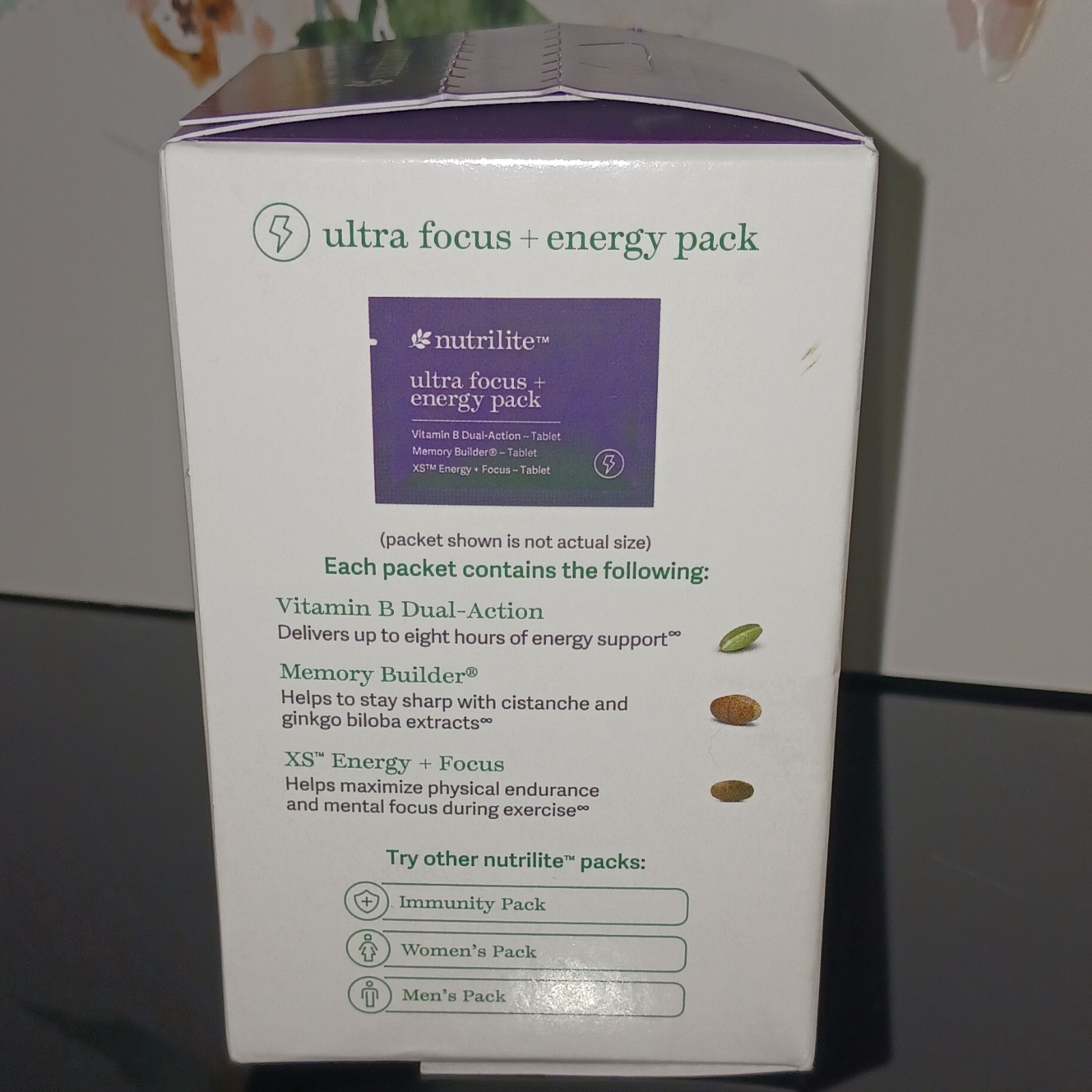 Nutrilite Ultra Focus + Energy Pack Dietary Supplement Tablets 20 Packets
